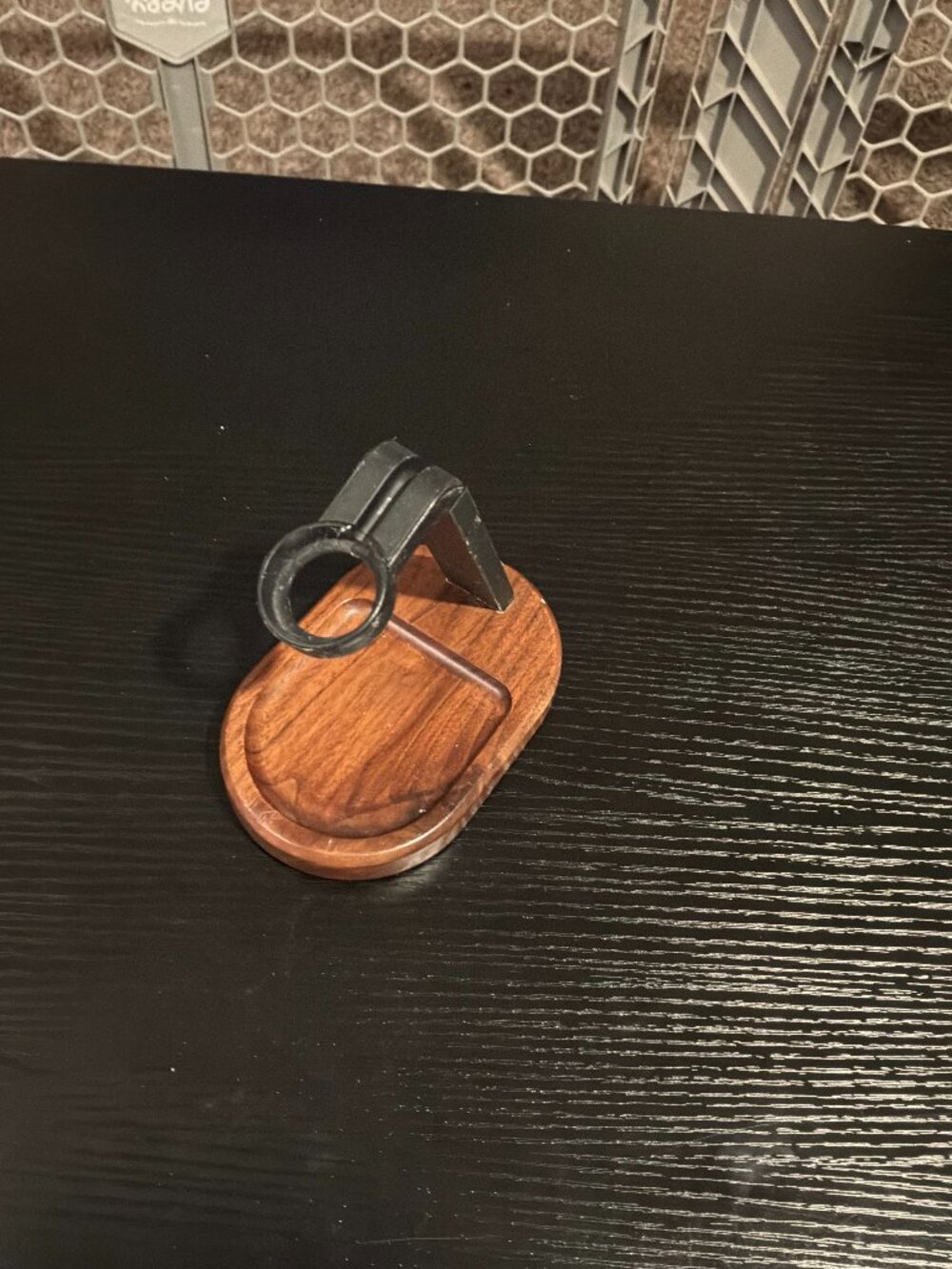 Wood-Base Watch Charging-Puck Stand — As Pictured